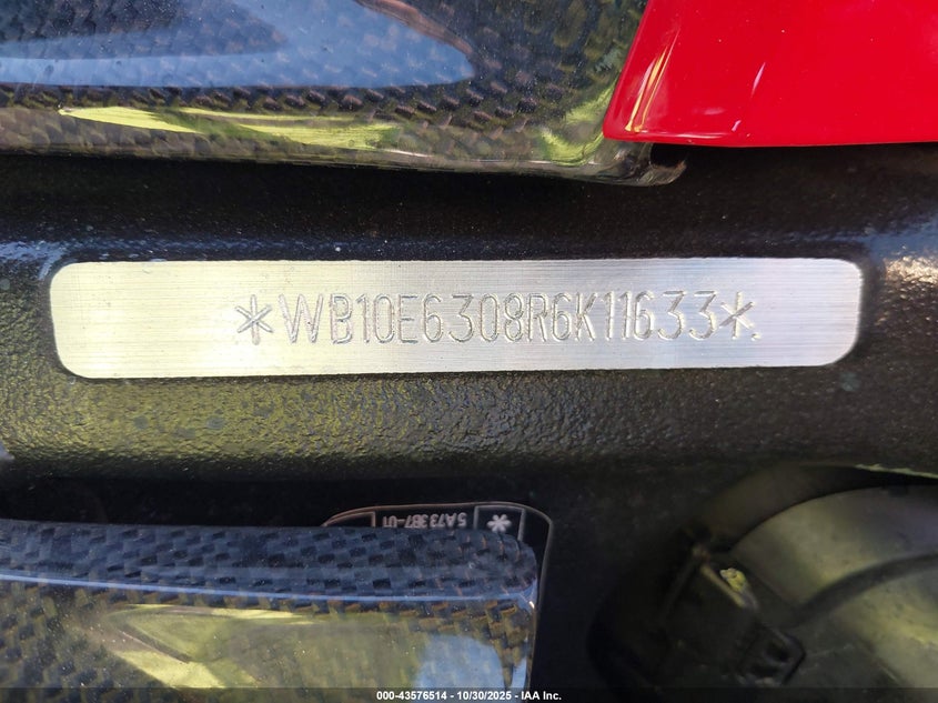 2024 BMW S 1000 Rr VIN: WB10E6308R6K11633 Lot: 43576514