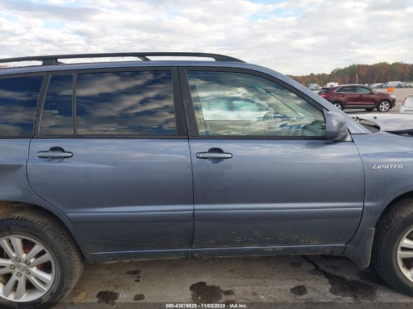 2006 Toyota Highlander Hybrid Limited V6 VIN: JTEEW21A660010916 Lot: 43576529