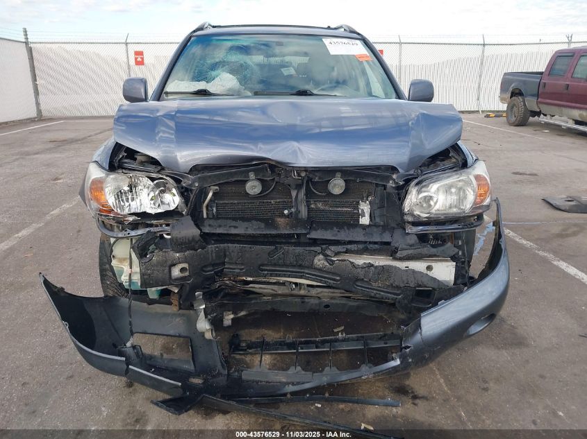 2006 Toyota Highlander Hybrid Limited V6 VIN: JTEEW21A660010916 Lot: 43576529