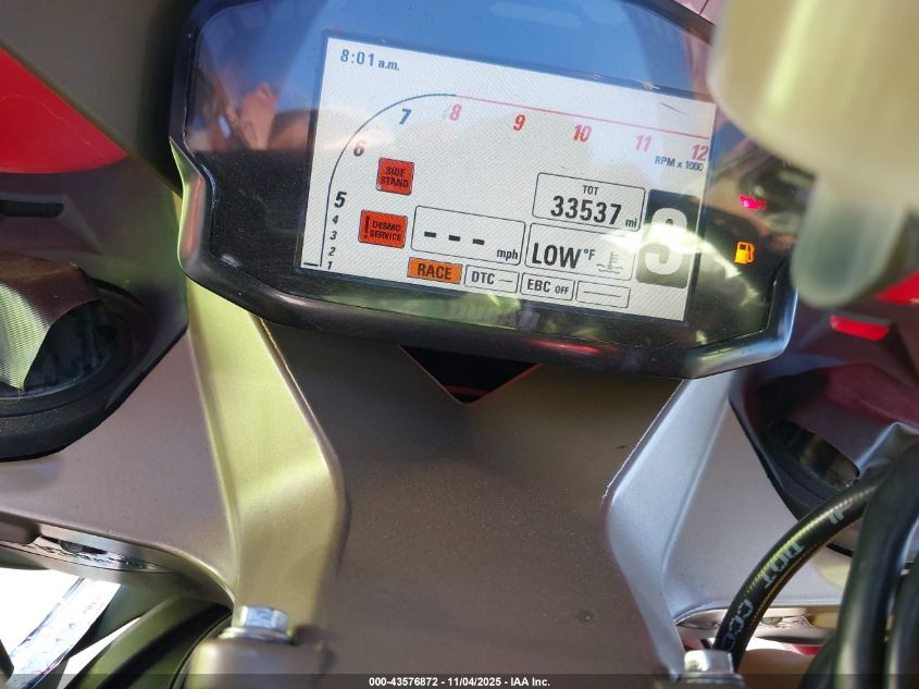 2014 Ducati Superbike 1199 Panigale/S VIN: ZDM14BPW8EB022195 Lot: 43576872