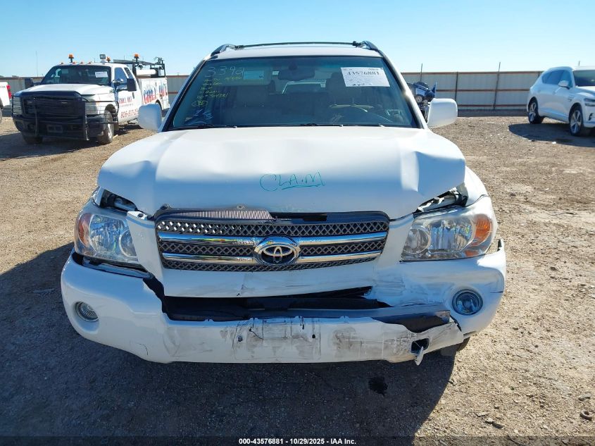 2006 Toyota Highlander Hybrid Limited V6 VIN: JTEEW21A860023392 Lot: 43576881