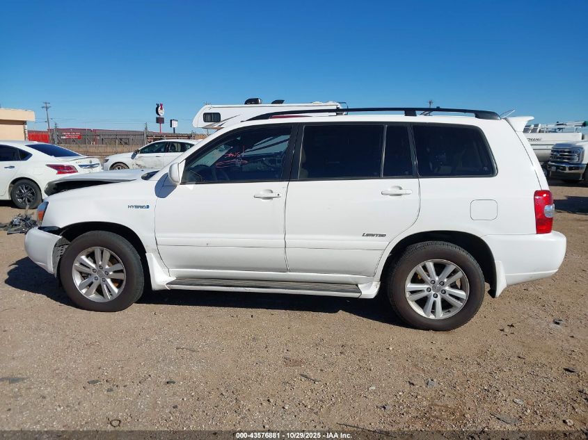 2006 Toyota Highlander Hybrid Limited V6 VIN: JTEEW21A860023392 Lot: 43576881