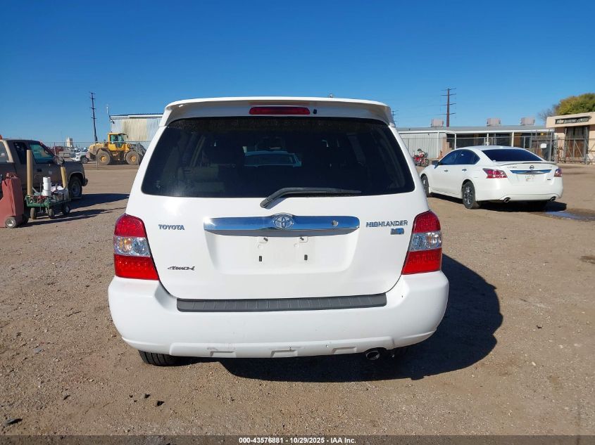 2006 Toyota Highlander Hybrid Limited V6 VIN: JTEEW21A860023392 Lot: 43576881
