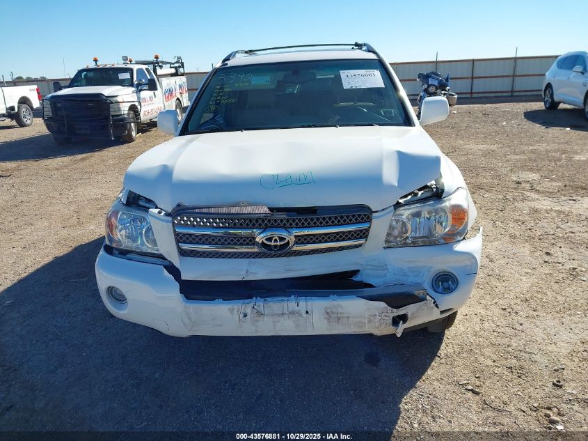 2006 Toyota Highlander Hybrid Limited V6 VIN: JTEEW21A860023392 Lot: 43576881