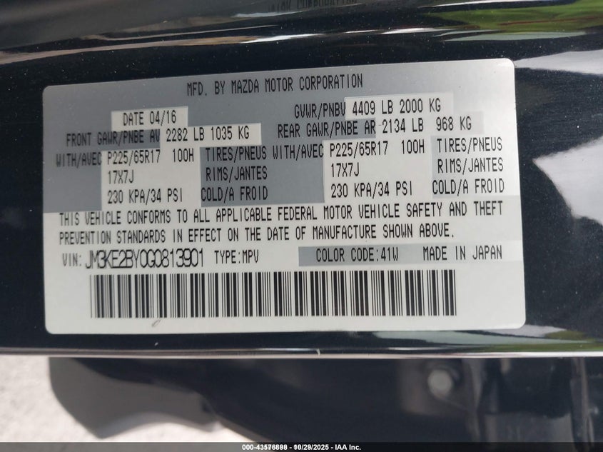 2016 Mazda Cx-5 Sport VIN: JM3KE2BY0G0813901 Lot: 43576898