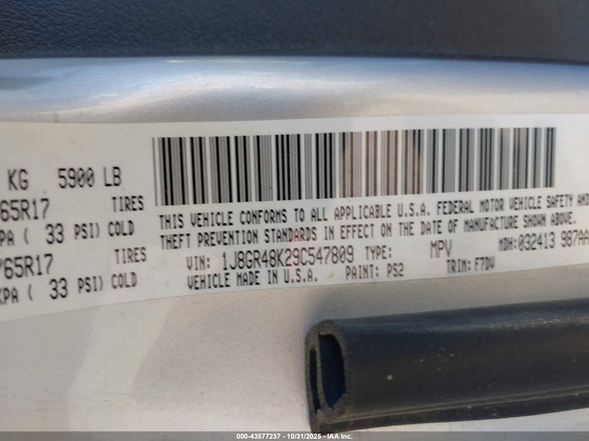 1J8GR48K29C547809 2009 JEEP GRAND CHEROKEE photo no. 9