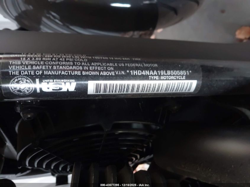 2020 Harley-Davidson Xg500 VIN: 1HD4NAA19LB505851 Lot: 43577295