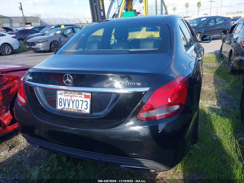 2016 Mercedes-Benz C 300 Sport 4Matic VIN: 55SWF4KBXGU104813 Lot: 43578058