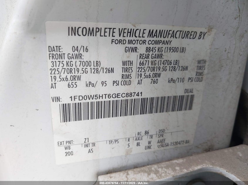 1FD0W5HT6GEC88741 2016 FORD F550 photo no. 4