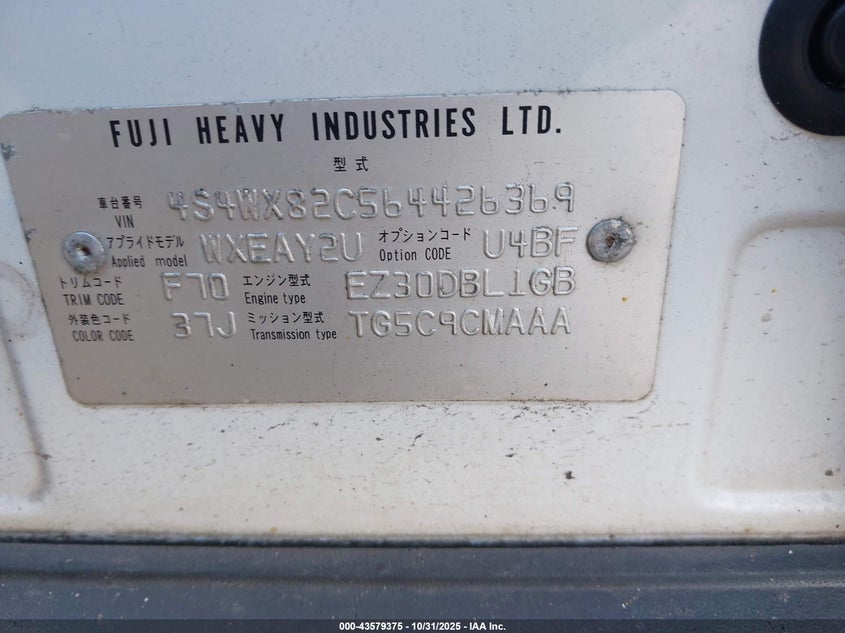 2006 Subaru B9 Tribeca Base 5-Passenger/Limited 5-Passenger VIN: 4S4WX82C564426369 Lot: 43579375