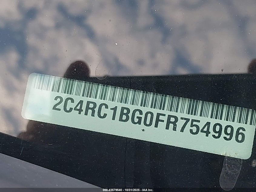 2015 Chrysler Town & Country Touring VIN: 2C4RC1BG0FR754996 Lot: 43579540