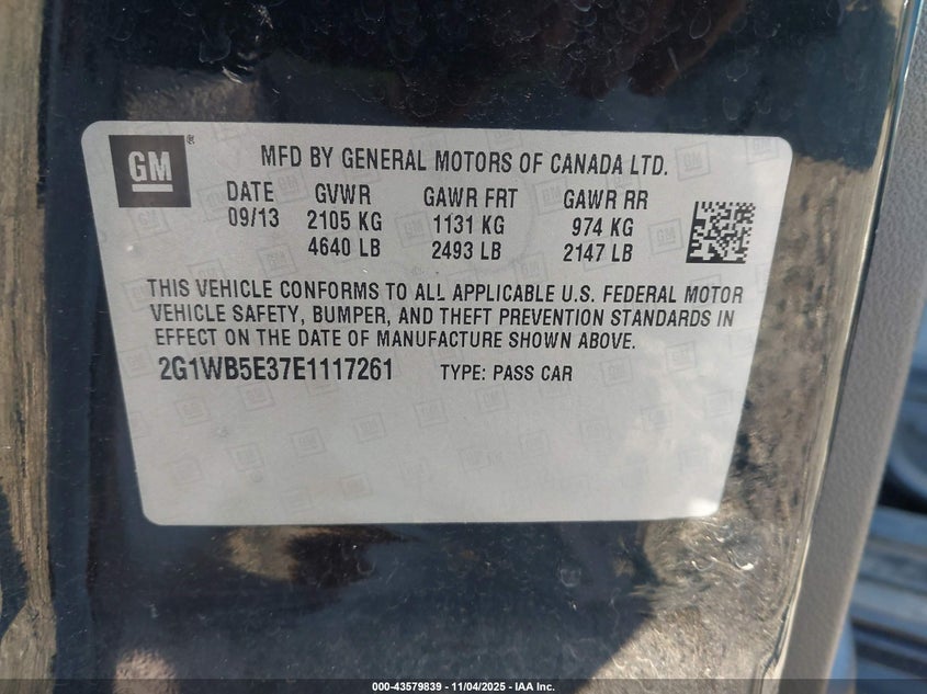 2014 CHEVROLET IMPALA LIMITED LT - 2G1WB5E37E1117261