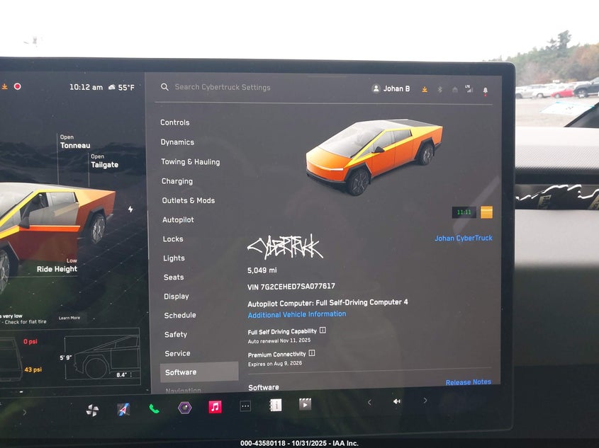 2025 Tesla Cybertruck All-Wheel Drive VIN: 7G2CEHED7SA077617 Lot: 43580118