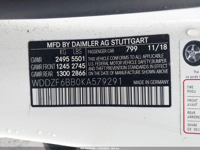 2019 MERCEDES-BENZ AMG E 53 4MATIC - WDDZF6BB0KA579291