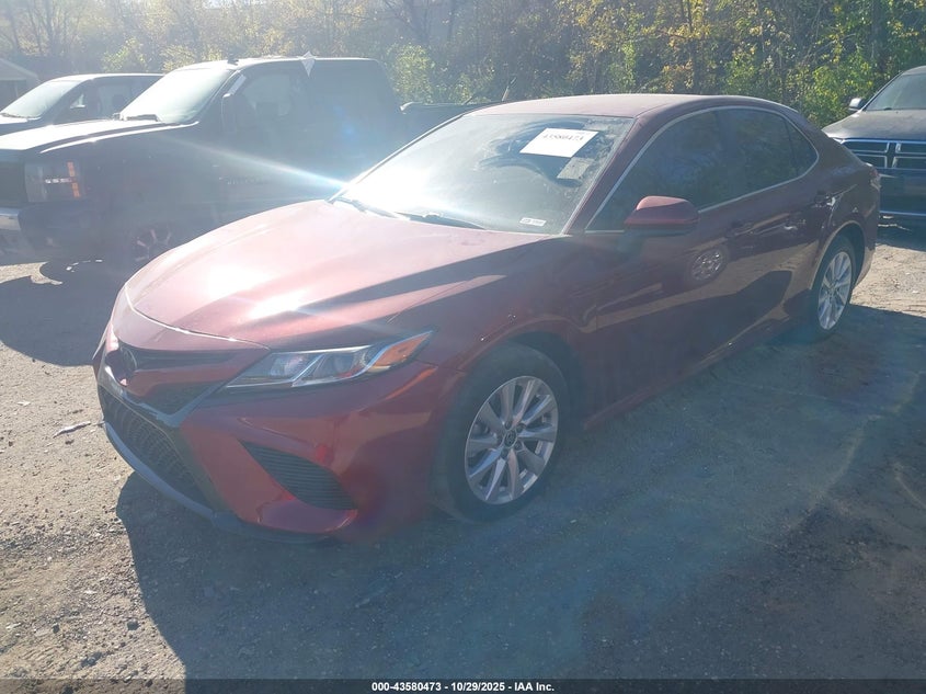 2020 Toyota Camry Le red sedan gasoline 4T1C11AK4LU980308 photo #3