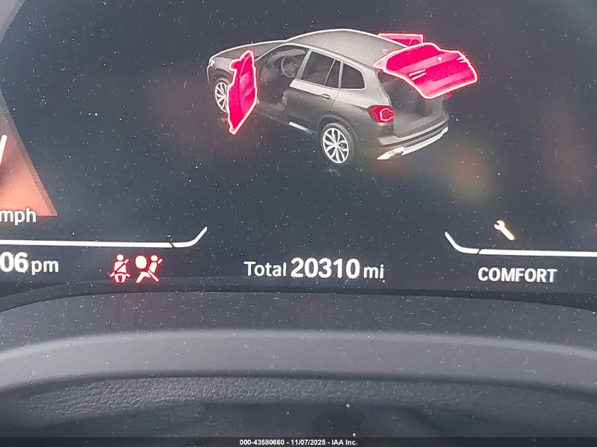 2022 BMW X3 xDrive30I VIN: WBX57DP06NN176045 Lot: 43580660