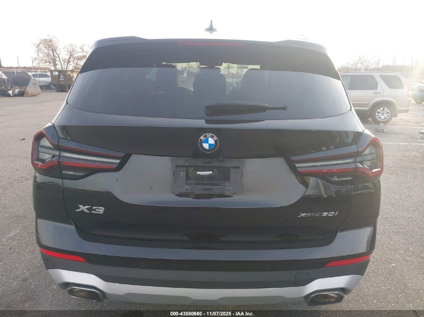 2022 BMW X3 xDrive30I VIN: WBX57DP06NN176045 Lot: 43580660