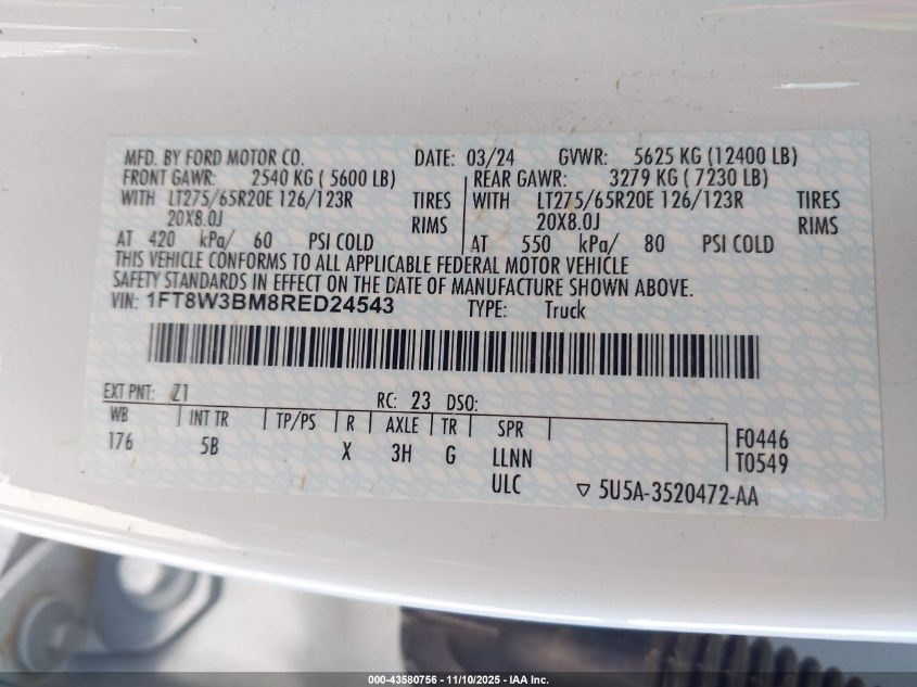 2024 Ford F-350 - 1FT8W3BM8RED24543