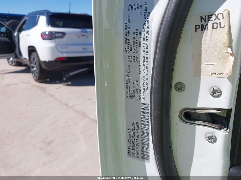 2022 Ram 2500 Big Horn 4X4 6'4 Box VIN: 3C6UR5DJ3NG182715 Lot: 43580758