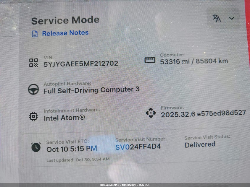 2021 Tesla Model Y Long Range Dual Motor All-Wheel Drive VIN: 5YJYGAEE5MF212702 Lot: 43580915