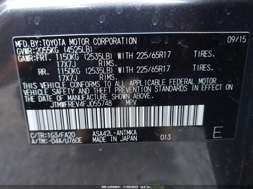 2015 TOYOTA RAV4 XLE - JTMWFREV4FJ055748