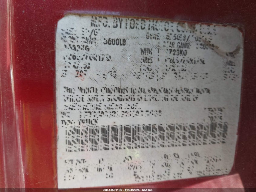 2002 Ford F-150 Lariat/Xlt VIN: 1FTRW08L22KA75505 Lot: 43581166