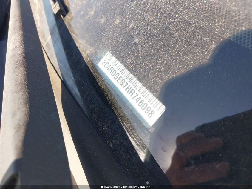 2017 Dodge Grand Caravan Gt VIN: 2C4RDGEG7HR746098 Lot: 43581329
