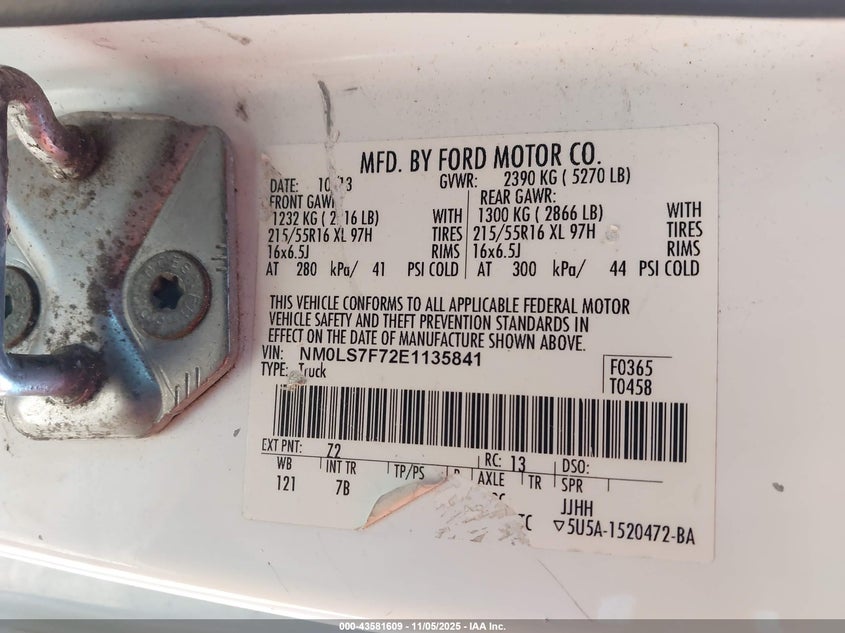 2014 FORD TRANSIT CONNECT XLT - NM0LS7F72E1135841