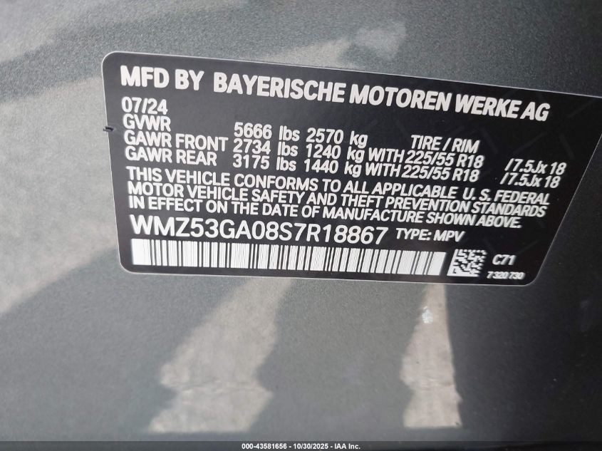 2025 Mini Se Countryman Se All4 VIN: WMZ53GA08S7R18867 Lot: 43581656