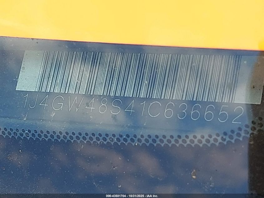 2001 Jeep Grand Cherokee Laredo VIN: 1J4GW48S41C636652 Lot: 43581704