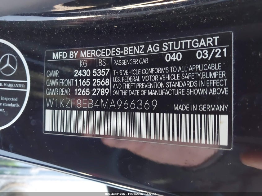 2021 MERCEDES-BENZ E 350 4MATIC - W1KZF8EB4MA966369