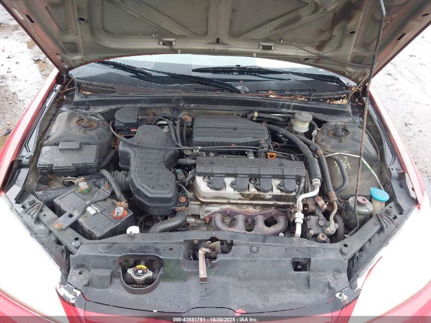 2004 Honda Civic Lx VIN: 2HGES16514H622988 Lot: 43581791