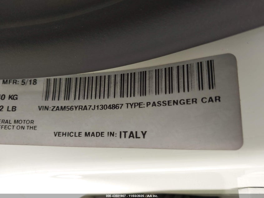 2018 MASERATI QUATTROPORTE S Q4 ZAM56YRA7J1304867