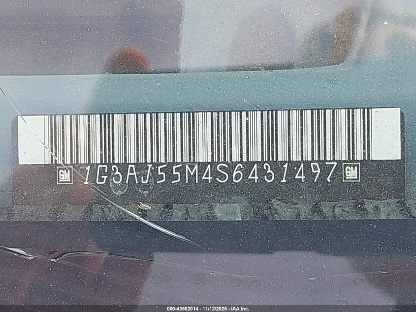 1995 Oldsmobile Ciera Sl VIN: 1G3AJ55M4S6431497 Lot: 43582014