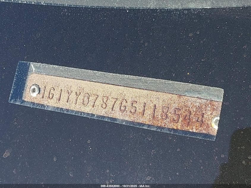 1986 Chevrolet Corvette VIN: 1G1YY0787G5118544 Lot: 43582080