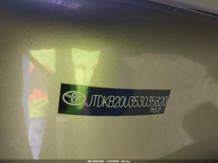2005 Toyota Prius VIN: JTDKB20U353035820 Lot: 43582360