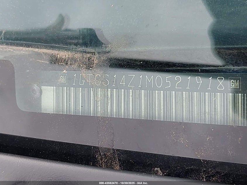 1991 GMC Sonoma VIN: 1GTCS14Z1M0521918 Lot: 43582470