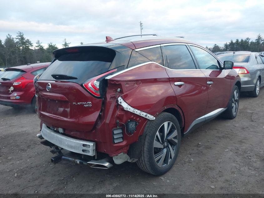 2017 Nissan Murano Platinum VIN: 5N1AZ2MH1HN186020 Lot: 43582772