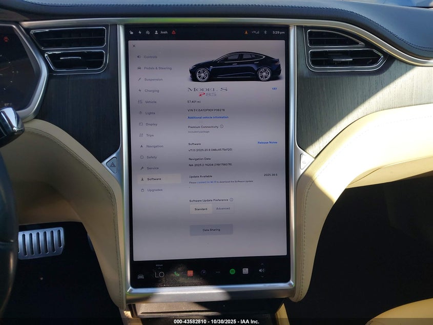 2013 Tesla Model S Performance VIN: 5YJSA1DP9DFP06278 Lot: 43582810