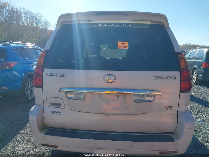 2005 Lexus Gx 470 VIN: JTJBT20X850073226 Lot: 43583273
