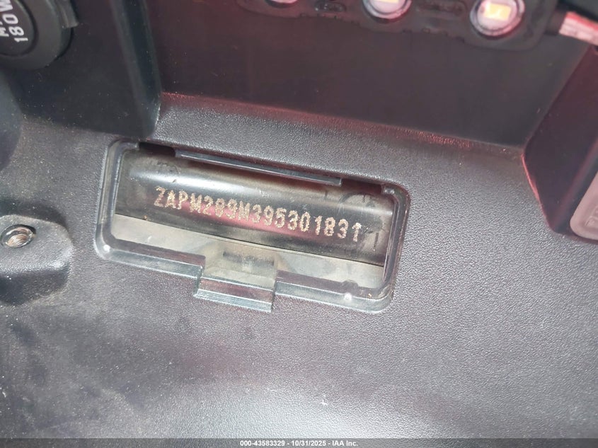 2009 Piaggio Bv 250 VIN: ZAPM289M395301831 Lot: 43583329