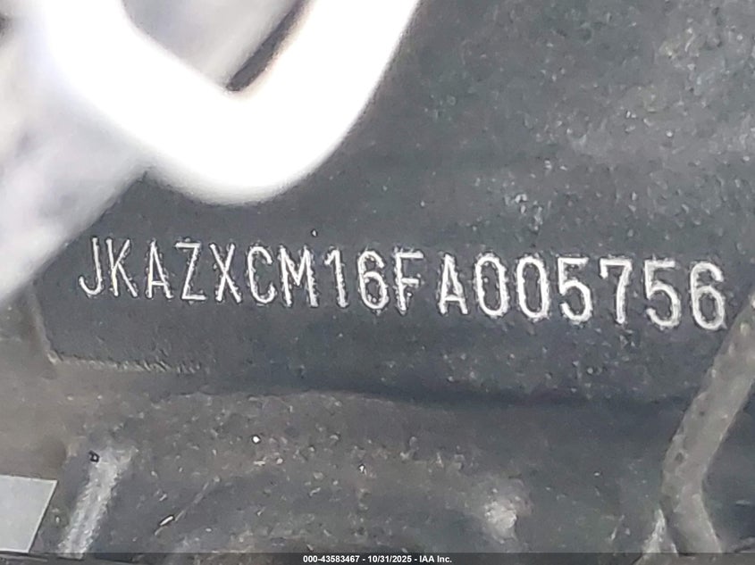 2015 Kawasaki Zx1000 M VIN: JKAZXCM16FA005756 Lot: 43583467