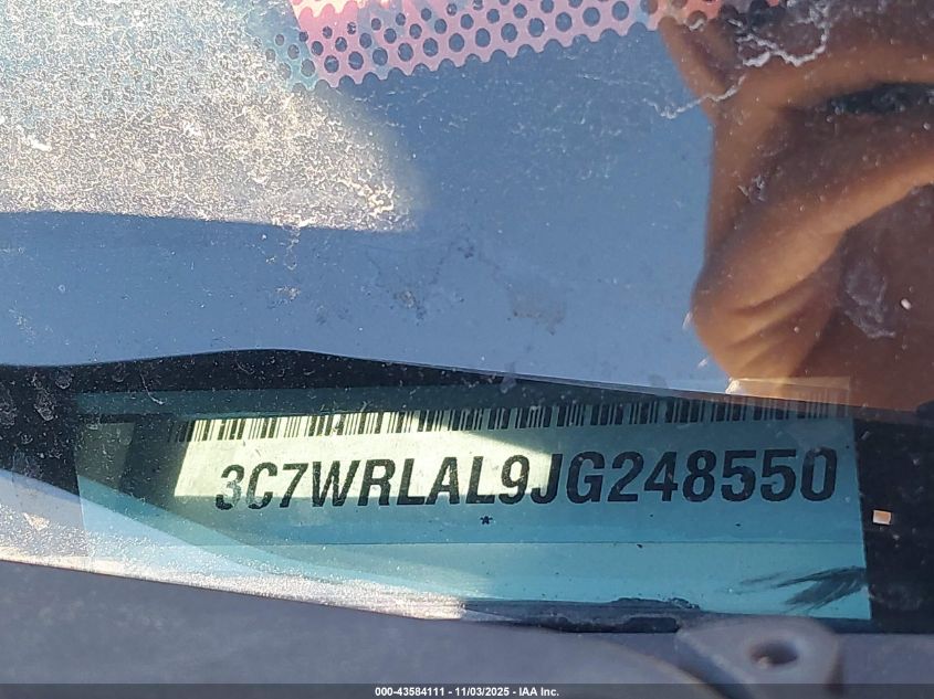 2018 Ram 4500 Chassis Tradesman/Slt VIN: 3C7WRLAL9JG248550 Lot: 43584111