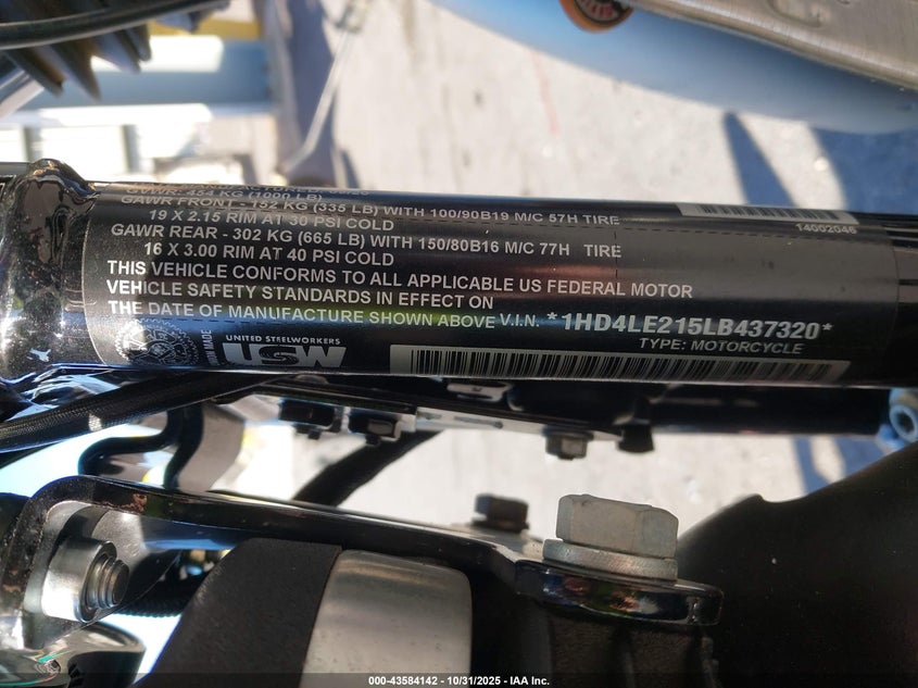 2020 Harley-Davidson Xl883 N VIN: 1HD4LE215LB437320 Lot: 43584142