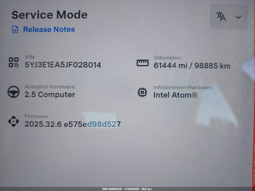 2018 Tesla Model 3 Long Range/Mid Range VIN: 5YJ3E1EA5JF028014 Lot: 43584326