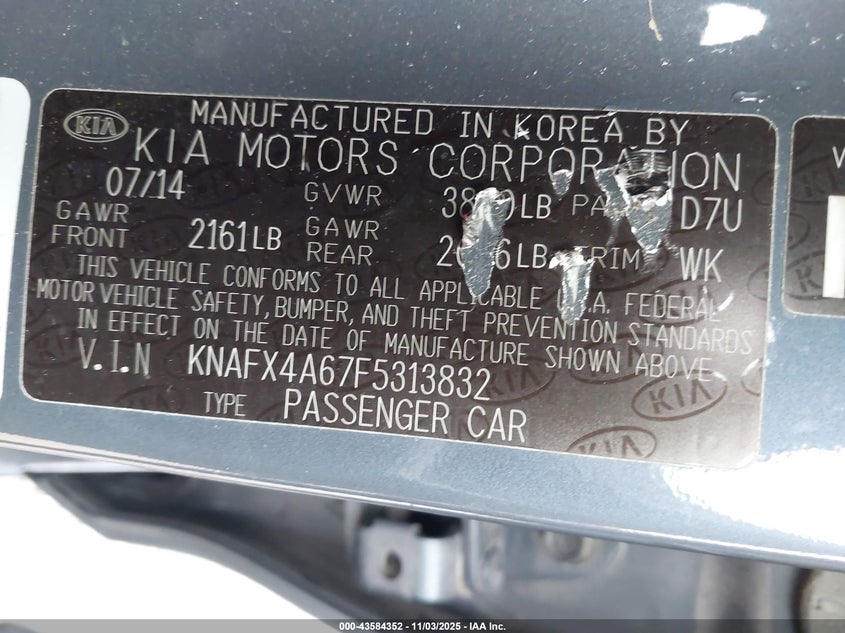 2015 KIA FORTE LX - KNAFX4A67F5313832