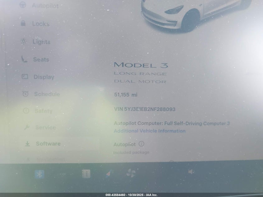 2022 Tesla Model 3 Long Range Dual Motor All-Wheel Drive VIN: 5YJ3E1EB2NF288093 Lot: 43584460
