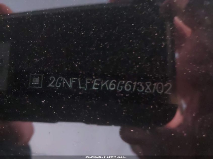 2016 Chevrolet Equinox Lt VIN: 2GNFLFEK6G6138102 Lot: 43584476