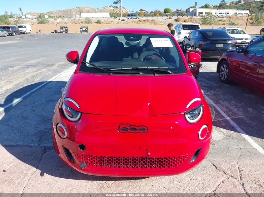 2024 Fiat 500E Inspi(Red) Fwd VIN: ZFAFFAA40RX220430 Lot: 43584680