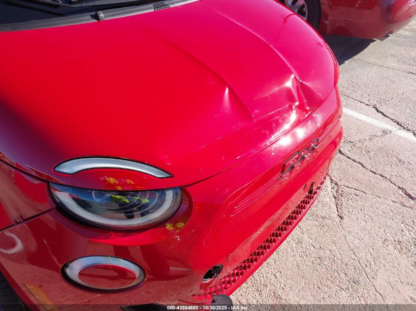 2024 Fiat 500E Inspi(Red) Fwd VIN: ZFAFFAA40RX220430 Lot: 43584680